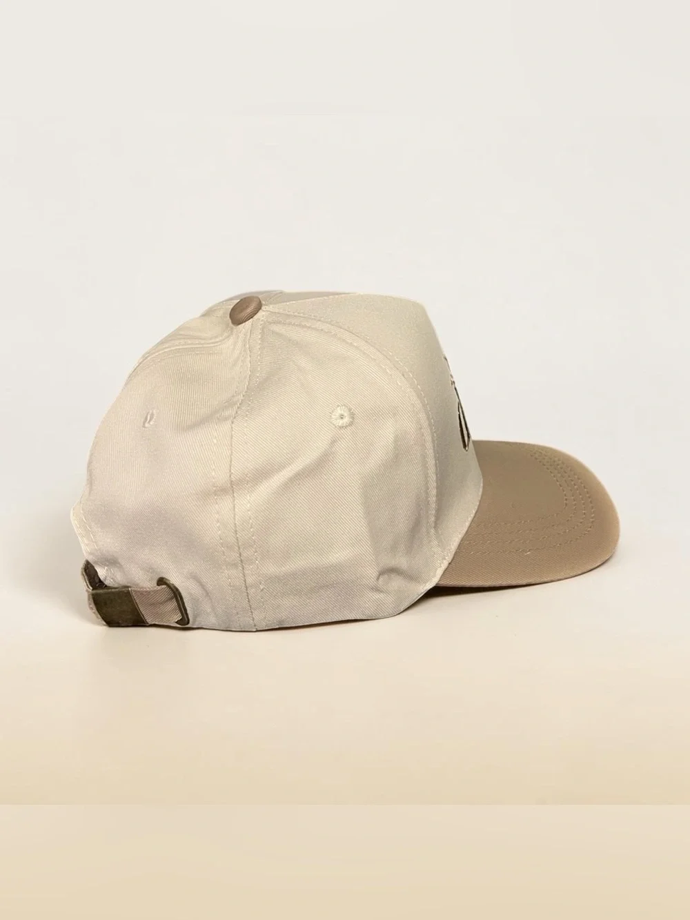 Dirty Martini Embroidered Beige and Tan Trucker Hat New